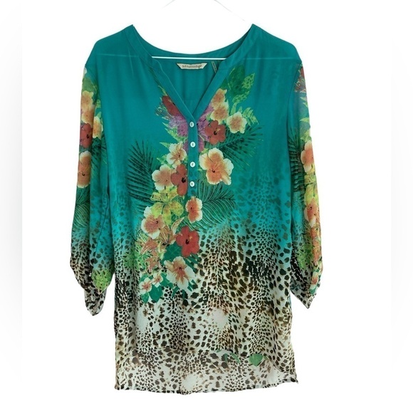 Soft Surrounding Womens 1/4 Button Up Tunic Top - Picture 2 of 11